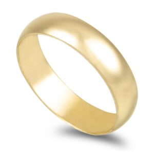 Aliança ouro amarelo  Meia Cana Vistosa 5,0 mm