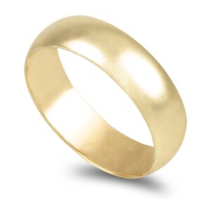 Aliança ouro amarelo  Meia Cana Vistosa 6,0 mm