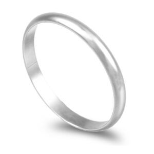 Aliança ouro branco  Meia Cana Alta 1,8gr