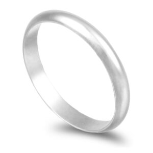 OAL0196 Aliança ouro branco Meia Cana Alta 2,5gr