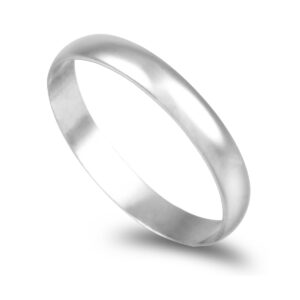 OAL0198 Aliança ouro branco Meia Cana Vistosa 3,0 mm