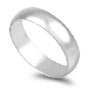 Aliança ouro branco  Meia Cana Vistosa 5,0 mm