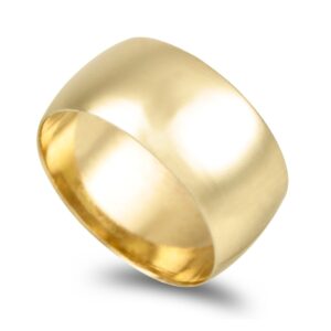 OAL0249 Aliança ouro amarelo Meia Cana Vistosa 10,0 mm