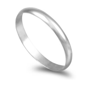 OAL0266 Aliança ouro branco Meia Cana Média 2,5mm