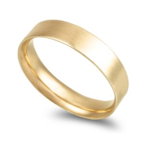 Aliança ouro amarelo anilha amêndoada 4,5mm