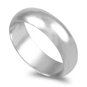 Aliança ouro branco Meia Cana Média 6,0mm