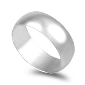 Aliança ouro branco  Meia Cana Vistosa 7,0 mm