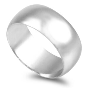 Aliança ouro branco  Meia Cana Vistosa 8,0 mm