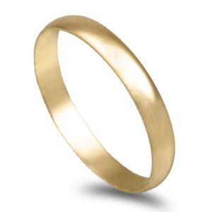 OAL0681 Aliança ouro amarelo Meia Cana Vistosa Leve 3,0mm