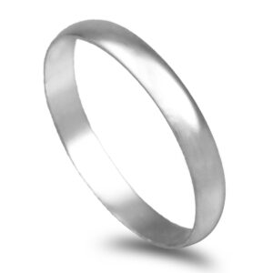 Aliança ouro branco Meia Cana Vistosa Leve 3,0mm
