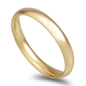 OAL0782 Aliança ouro amarelo Amêndoa Leve 3,0mm