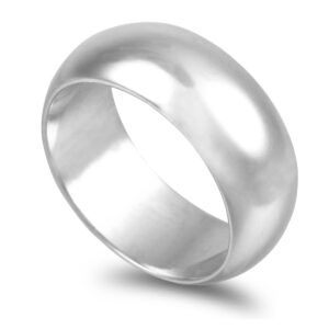 OAL0962 Aliança ouro branco Meia Cana Média 8,0mm