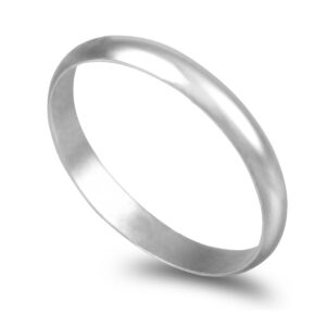 Aliança ouro branco Meia Cana Média 3,0mm