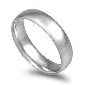 Aliança ouro branco Amêndoa Leve 5,0mm
