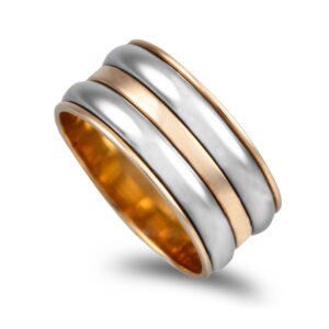 OAL0056 Aliança dupla bicolor com 8,5mm
