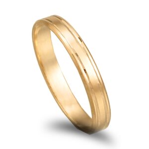 OAL0114 Aliança ouro amarelo com frisos - 5mm de largura