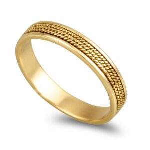 OAL0136 Aliança Fios Torcidos Em Ouro 19,2KL Com 3,5mm De Largura