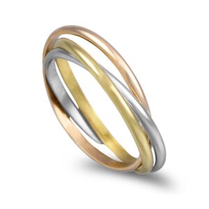 OAL0141 Aliança em ouro tricolor em 19,2K