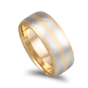 OAL0270 Aliança Bicolor Fosca Com 8mm De Largura