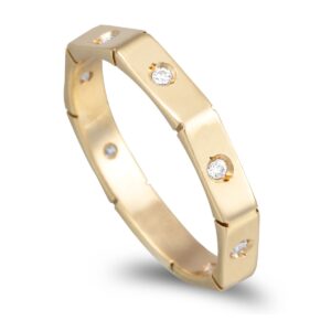 OAL0297 Aliança Em Ouro Amarelo Com Zircónias E 3mm De Largura