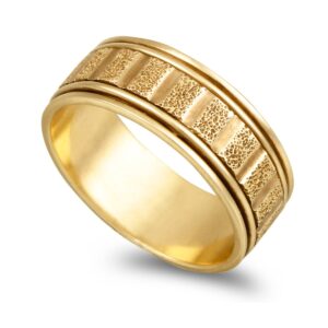OAL0482 Aliança Ouro Amarelo 19,2KL Trabalhada Com 7mm De Largura