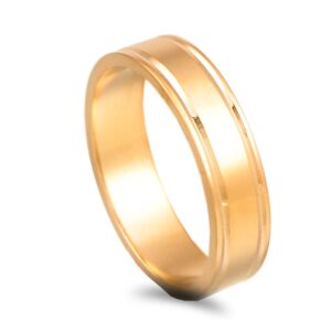 OAL0944 Aliança ouro amarelo com frisos - 5mm
