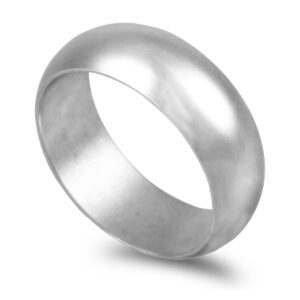 Aliança ouro branco Meia Cana Média 7,0mm