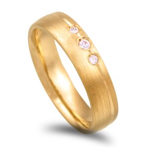 OAL1026 Aliança ouro amarelo com zircónias - 4mm