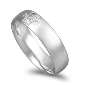Aliança ouro branco acetinado - 5mm
