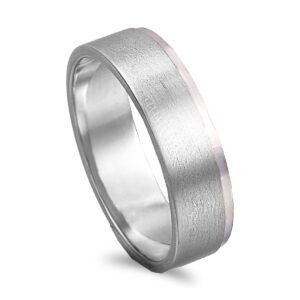 OAL1043 Aliança ouro branco acetinado - 6mm