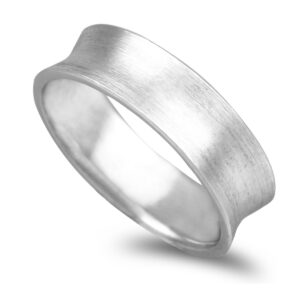 OAL1064 Aliança Ouro Branco Acetinado Côncavo