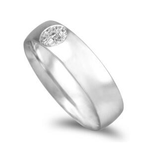 OAL1072 Aliança em ouro branco com pedras - 5mm