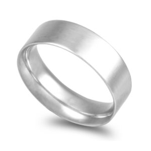 OAL1094 Aliança ouro branco anilha amêndoada 6,0mm