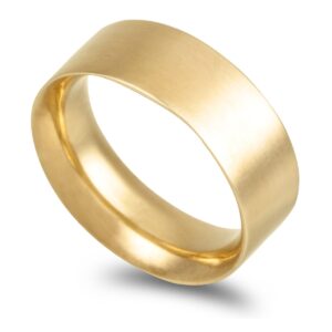 Aliança ouro amarelo anilha amêndoada 7,0mm