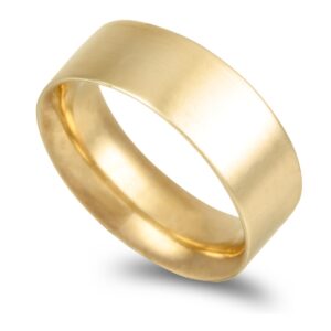 OAL1107 Aliança ouro amarelo anilha amêndoada 8,0mm