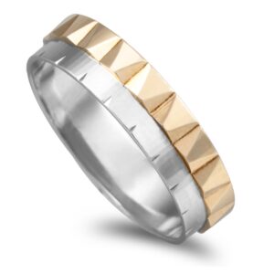 OAL1177 Aliança em ouro bicolor 19,2kl - 5mm de largura