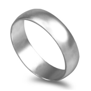 Aliança ouro branco Meia Cana Vistosa Leve 5,0mm