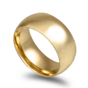 OAL1429 Aliança ouro amarelo Amêndoa Leve 9,0mm