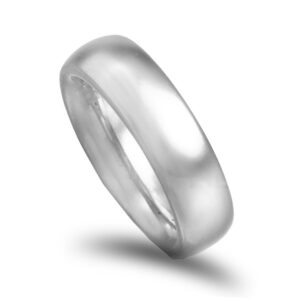 OAL1359 Aliança ouro branco - Amendoa facetada leve - 6mm