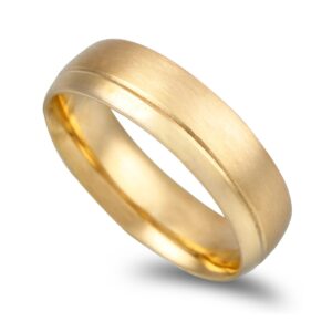 OAL1364 Aliança ouro franco com acabamento acetinado - 6mm